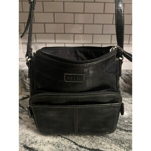 Relic Crossbody Bag Women 9x9 Black Faux‎ Croc Embossed RLH5844